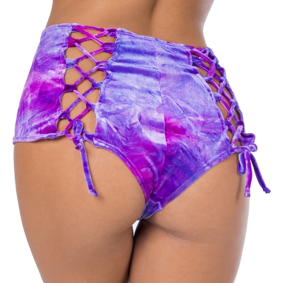 high waisted rave shorts